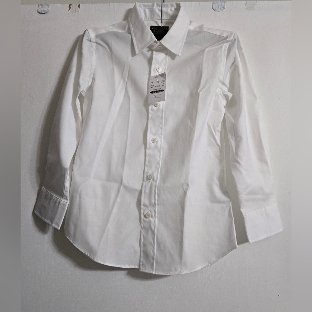 Nwt J. Crew  Crewcuts Boys' Ludlow   Dress Shirt White Size 4/5